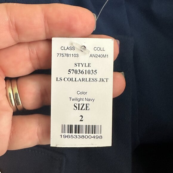 NWT White House Black Market Long Sleeve Collarless Jacket Twilight 2 #WHBM5 - Picture 6 of 9